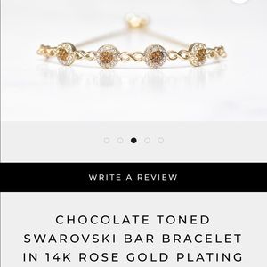 CHOCOLATE SWAROVSKI BAR BRACELET 14K GOLD PLATING